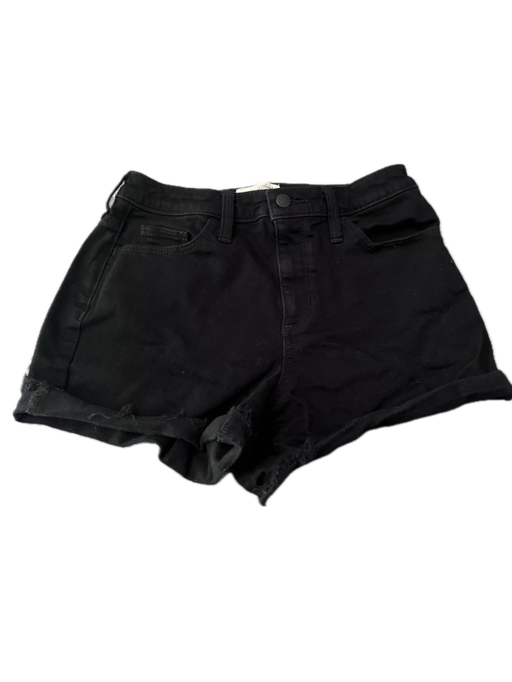 Universal Thread Black High-Rise Rolled Hem Denim Shorts